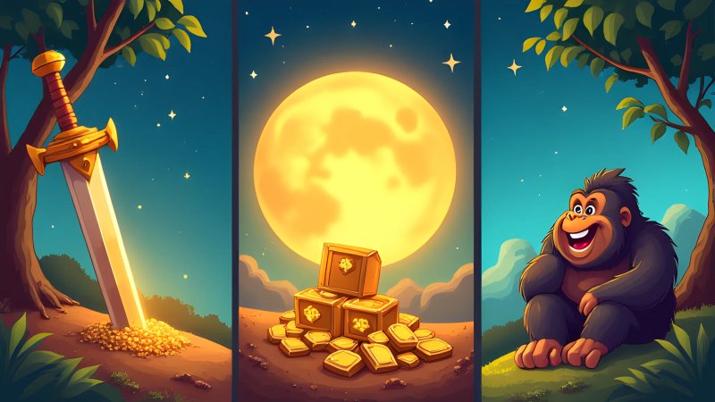 Ancient Treasures, a Golden Moon and Giggling Apes