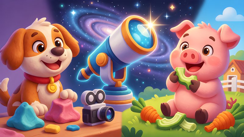 Clay Heroes, a Cosmic Time Machine, and Helpful Pigs