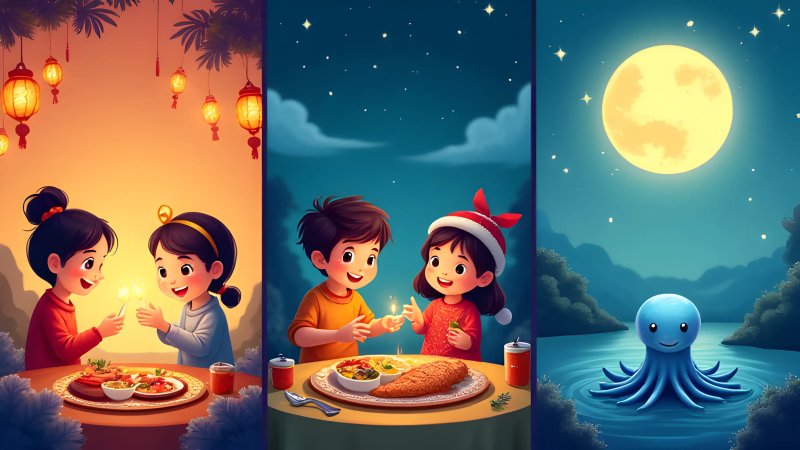 Eid Joy, a Blue Moon and a Tiny Blue Octopus
