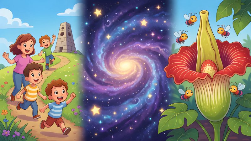 Hilltop Adventures, a Giant Galaxy, and the Smelliest Flower