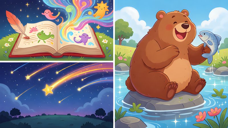 Story Ideas, Shooting Stars and One Very Round Bear