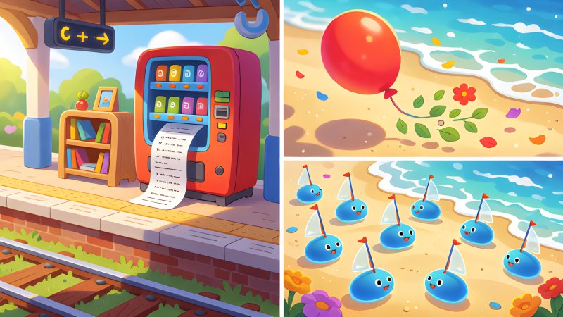 Story Machines, Vanishing Balloons and Tiny Blue Sailors