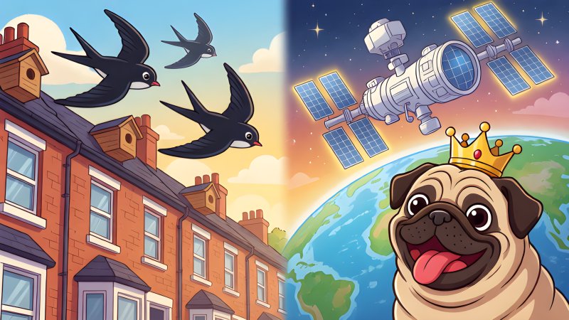 Swift Street, a Space Station Puncture, and the World's Wonkiest Pug