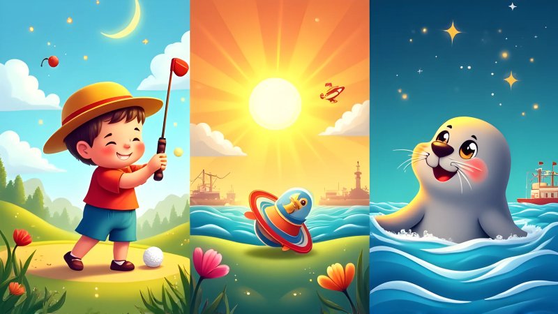 Tiny Golf Champ, Sun Watcher, and a Star Seal
